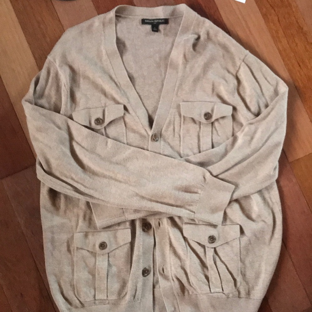 Mens Banana Republic Pocketed Cardigan Size L